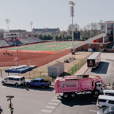 Stinky Pinky Commercial Dumpster Service at a football field