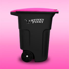 Residential Trash Can Stinky Pinky graphic illustration